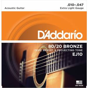 Corde per chitarra acustica D'ADDARIO EJ10