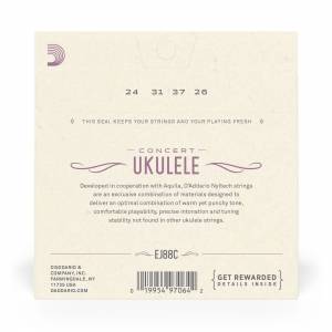 Corde per ukulele concerto D'ADDARIO EJ88C Nyltech