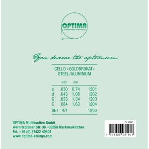 Corde per violoncello optima G.1200