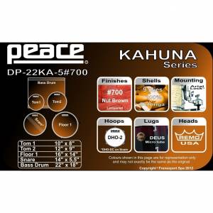 Batteria acustica PEACE DP-22KA-5-#700